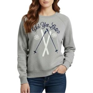 NWT Wildfox Ski Ya Later Sweatshirt in Gray Blue Size Large